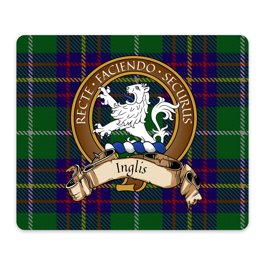 Inglis Scottish Clan Crest Mouse Pad – Brown Crest Design