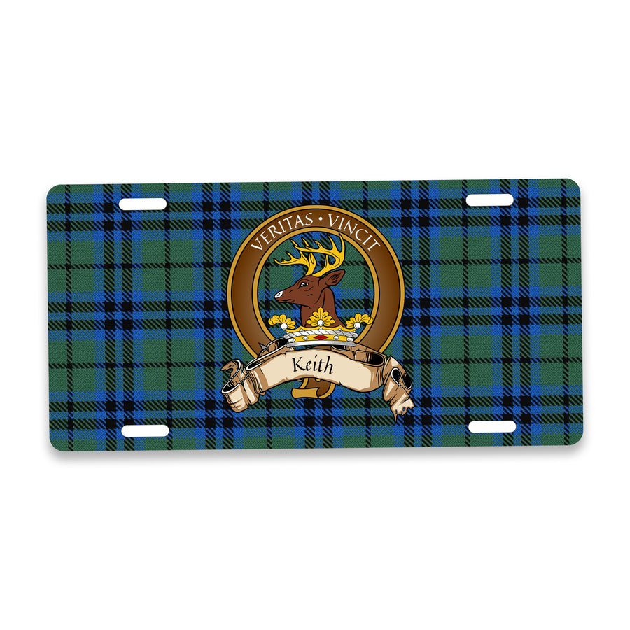Keith Scottish Clan Crest Auto License Plate – Brown Crest Design