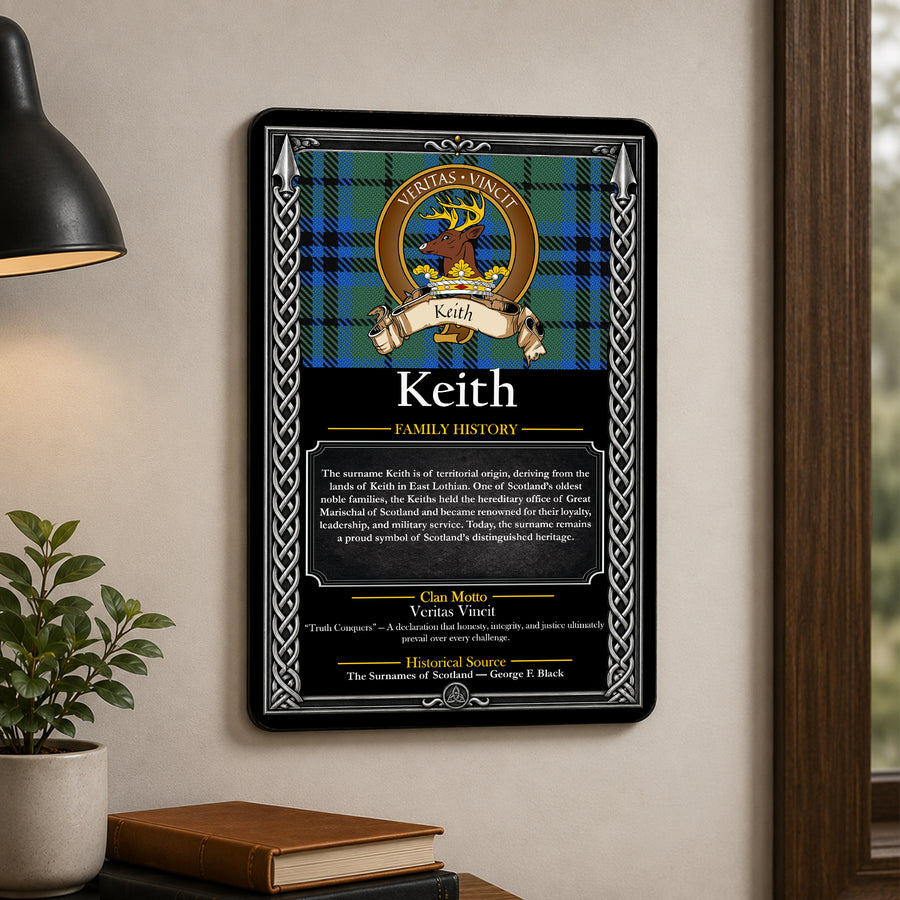 Keith Scottish Family History Metal Sign – Brown Crest