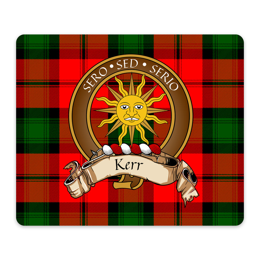 Kerr Scottish Clan Crest Mouse Pad – Brown Crest Design