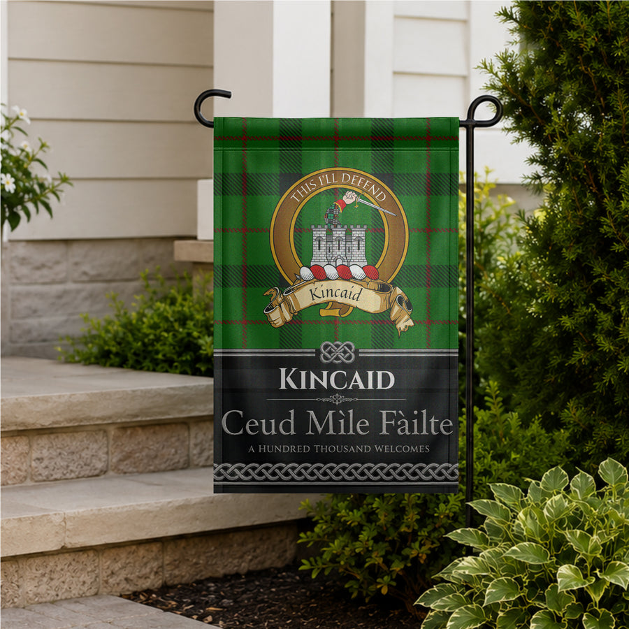Kincaid Scottish Clan Crest Garden Flag - Brown Design