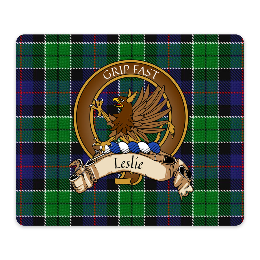 Leslie Scottish Clan Crest Mouse Pad – Brown Crest Design