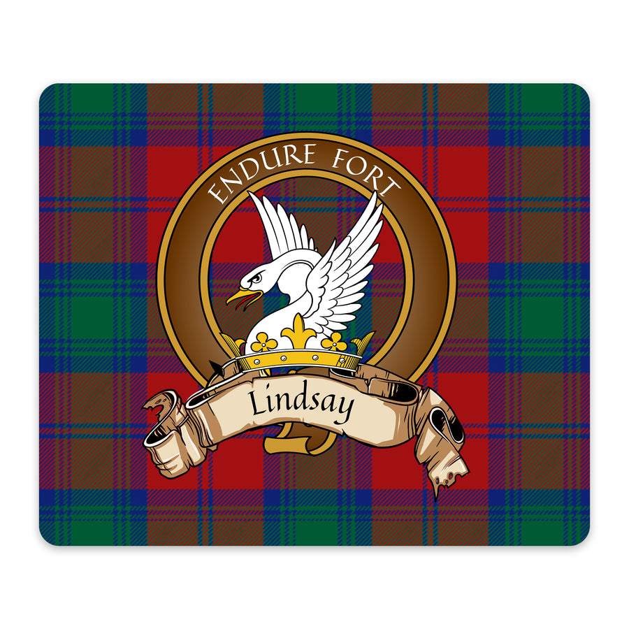 Lindsay Scottish Clan Crest Mouse Pad – Brown Crest Design