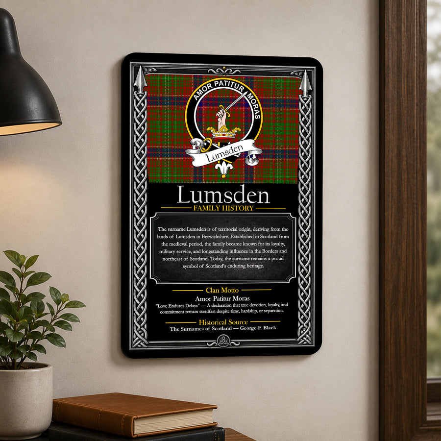 Lumsden Scottish Family History Metal Sign