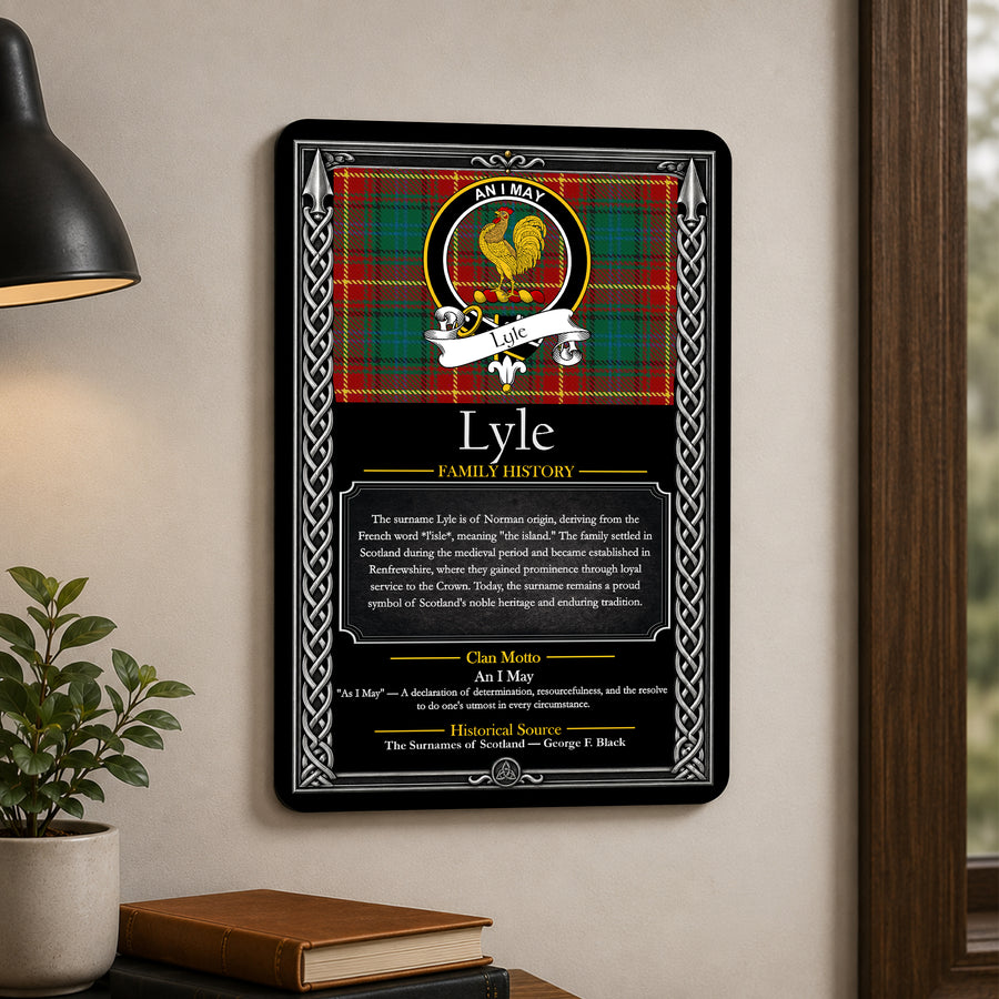 Lyle Scottish Family History Metal Sign