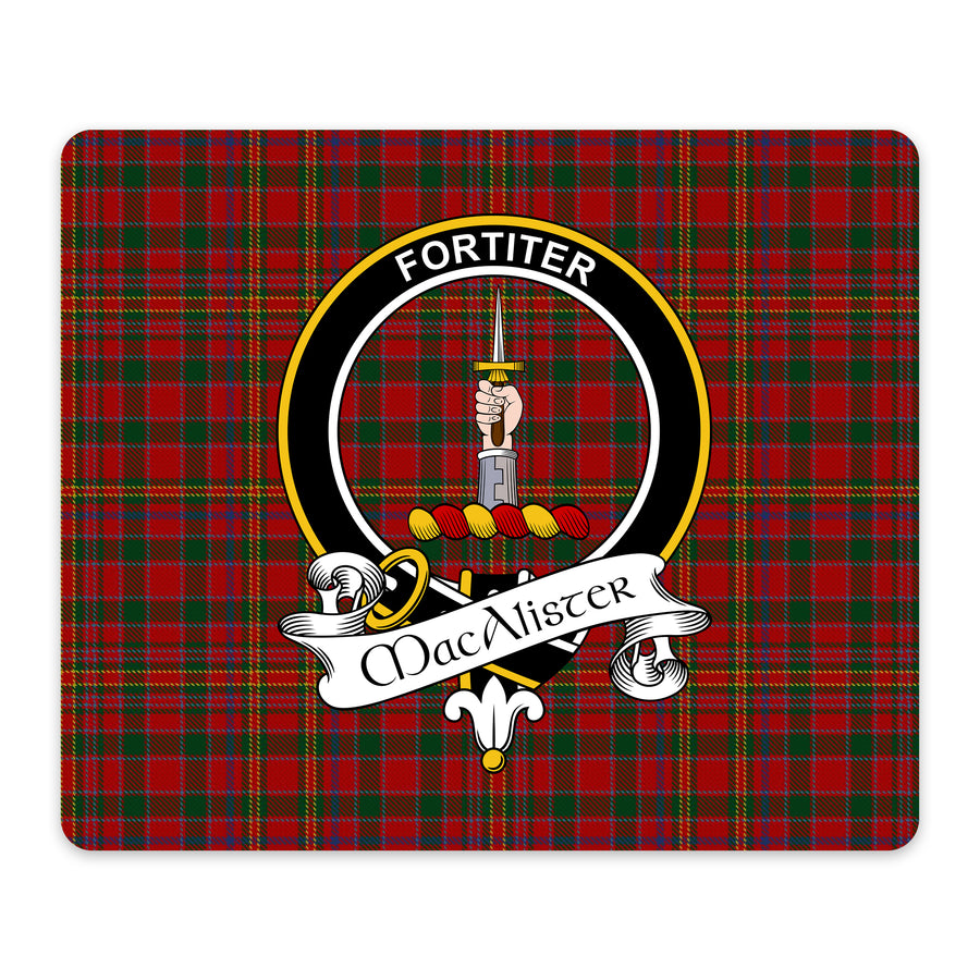 MacAlister Scottish Clan Crest Mouse Pad – Black Crest Design