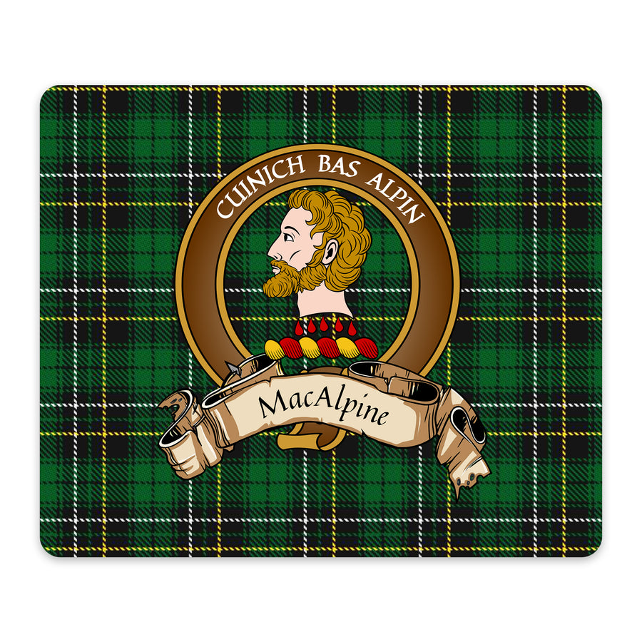 MacAlpine Scottish Clan Crest Mouse Pad – Brown Crest Design