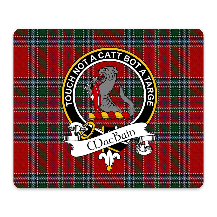MacBain Scottish Clan Crest Mouse Pad – Black Crest Design