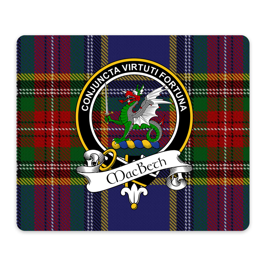 MacBeth Scottish Clan Crest Mouse Pad – Black Crest Design