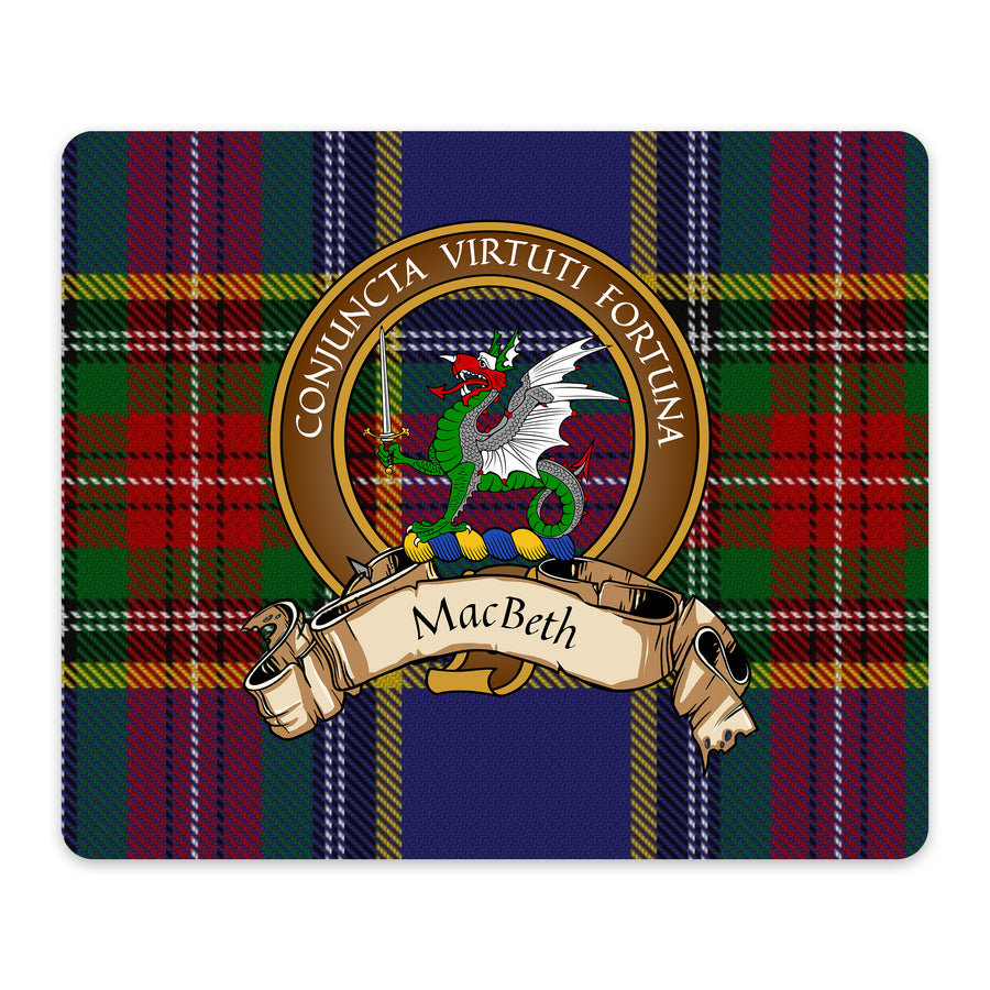 MacBeth Scottish Clan Crest Mouse Pad – Brown Crest Design