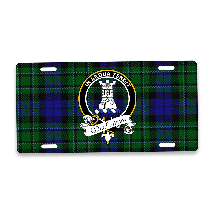 MacCallum Scottish Clan Crest Auto License Plate – Black Crest Design
