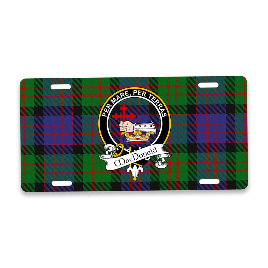 MacDonald Scottish Clan Crest Auto License Plate – Black Crest Design