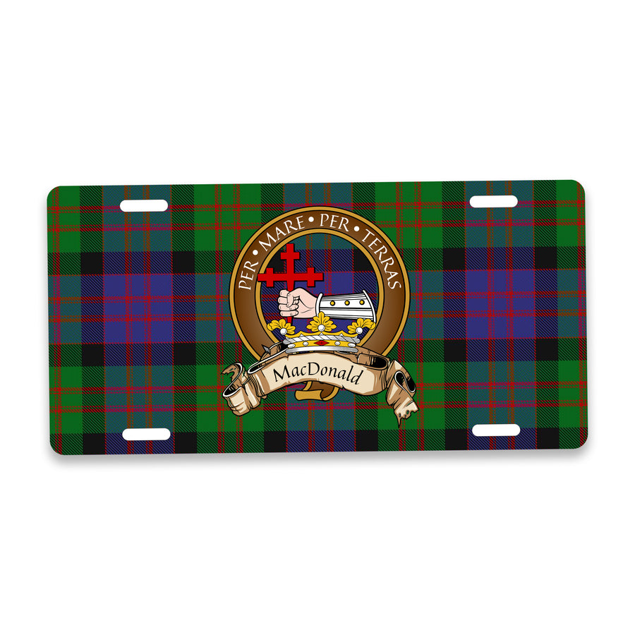 MacDonald Scottish Clan Crest Auto License Plate – Brown Crest Design