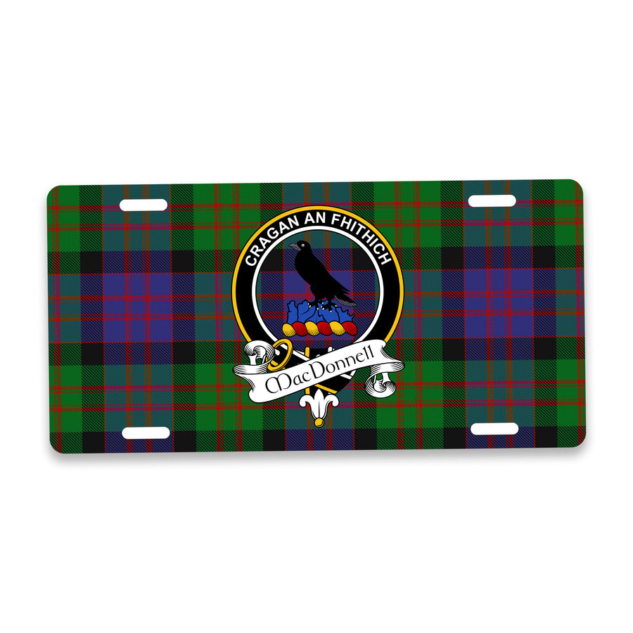 MacDonnell Scottish Clan Crest Auto License Plate – Black Crest Design