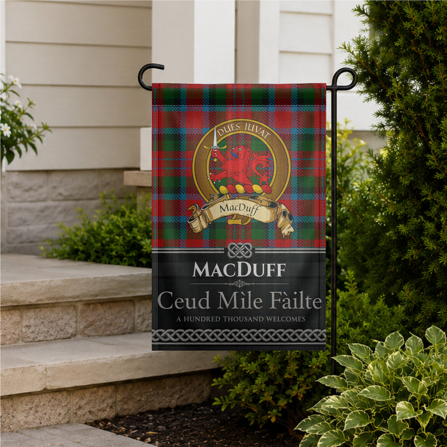 MacDuff Scottish Clan Crest Garden Flag - Brown Design