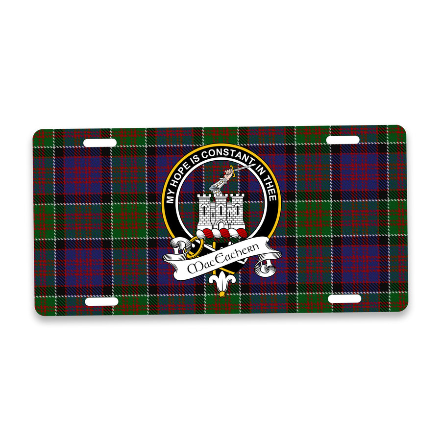 MacEachern Scottish Clan Crest Auto License Plate – Black Crest Design