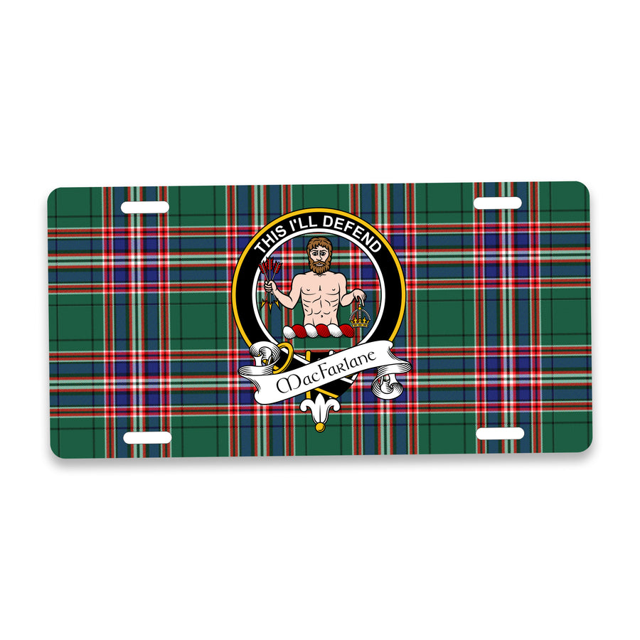 MacFarlane Scottish Clan Crest Auto License Plate – Black Crest Design