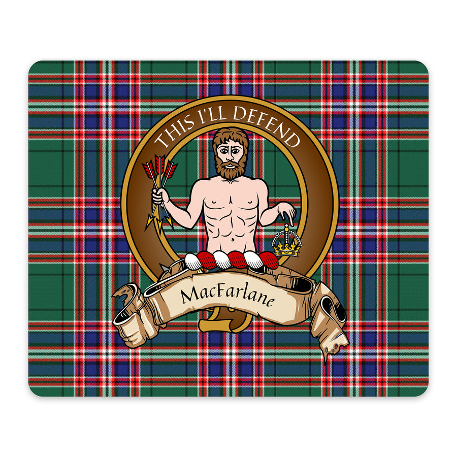 MacFarlane Scottish Clan Crest Mouse Pad – Brown Crest Design