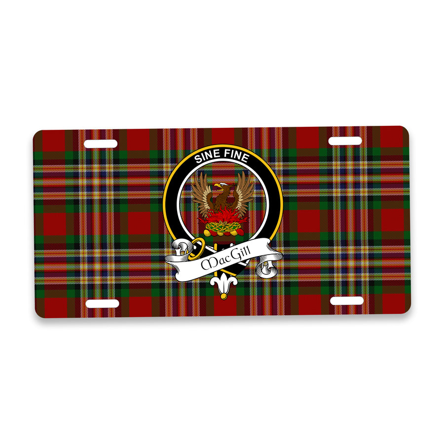 MacGill Scottish Clan Crest Auto License Plate – Black Crest Design