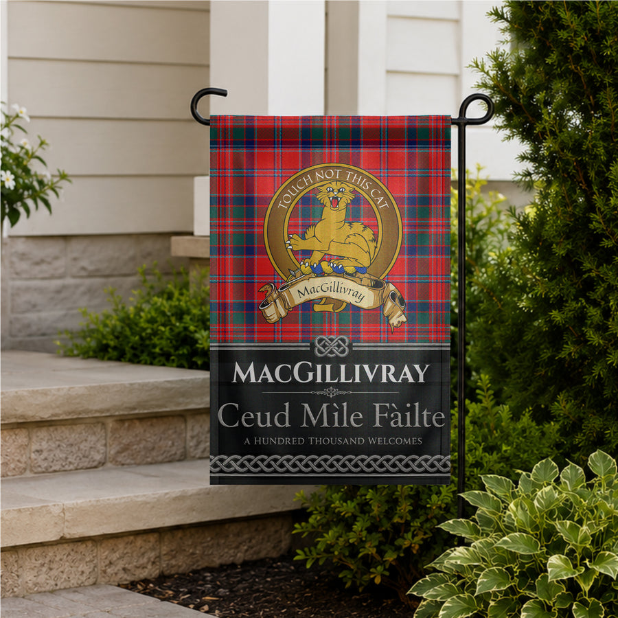MacGillivary Scottish Clan Crest Garden Flag - Brown Design