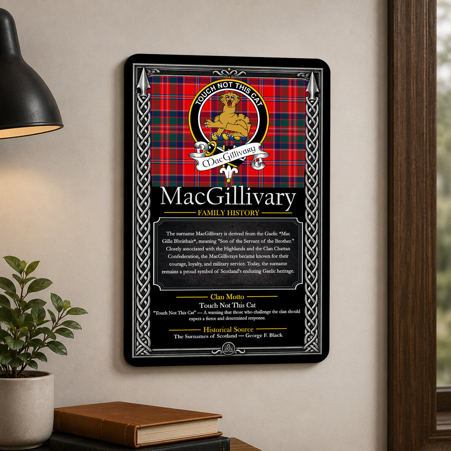 MacGillivary Scottish Family History Metal Sign