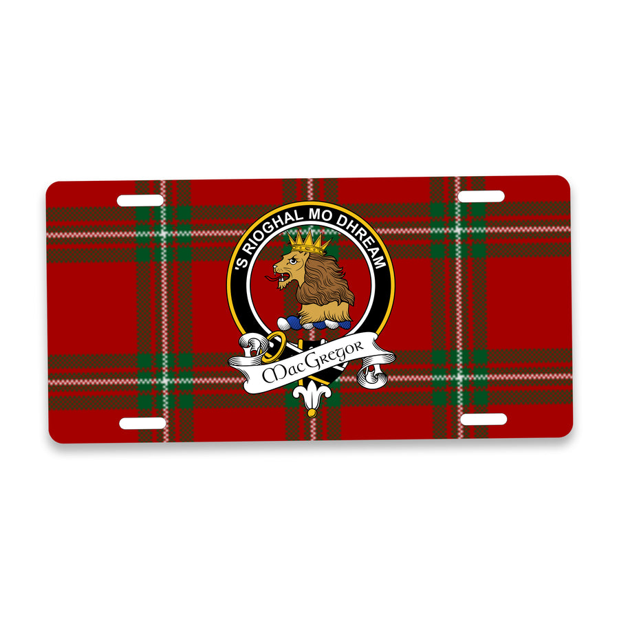 MacGregor Scottish Clan Crest Auto License Plate – Black Crest Design