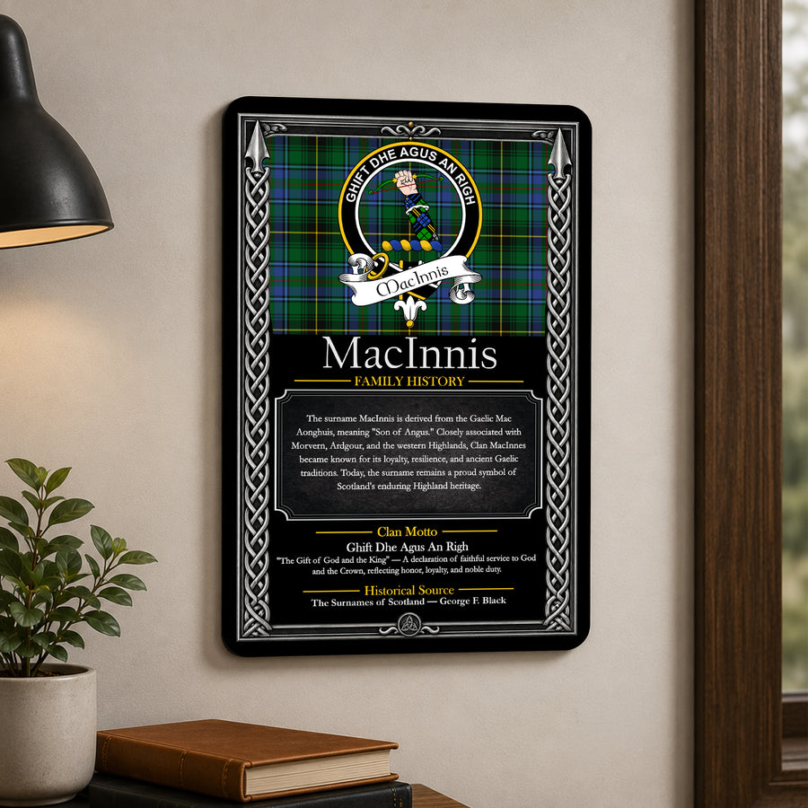 MacInnis Scottish Family History Metal Sign