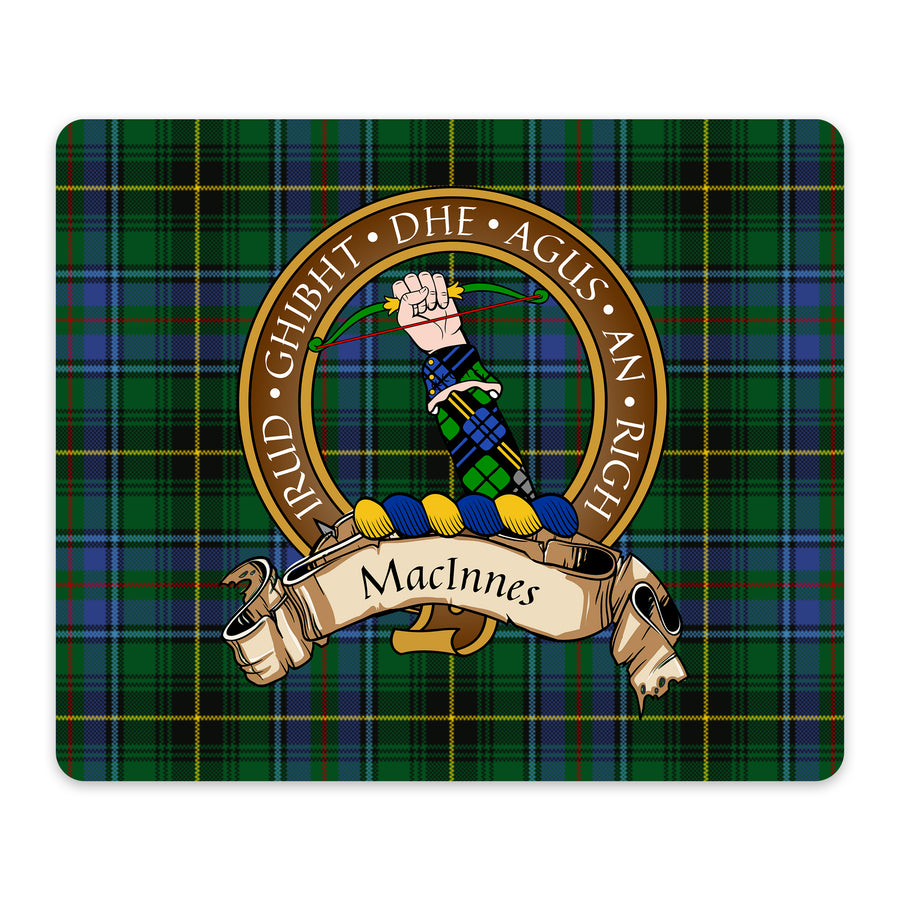 MacInnis Scottish Clan Crest Mouse Pad – Brown Crest Design