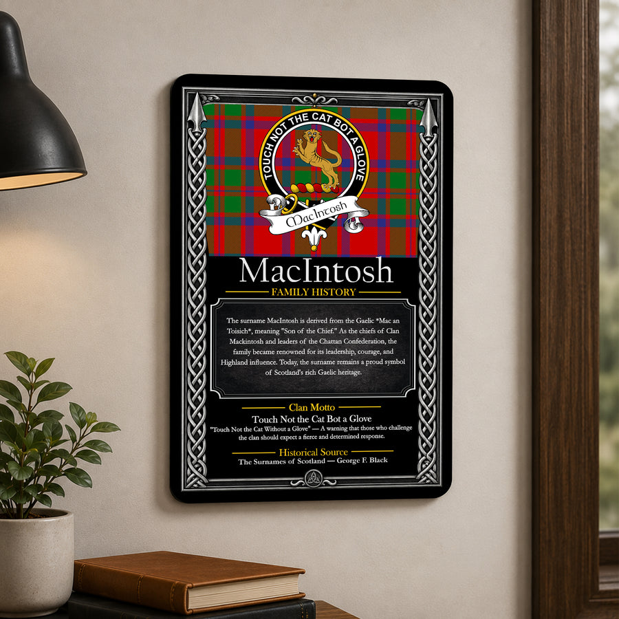 MacIntosh Scottish Family History Metal Sign