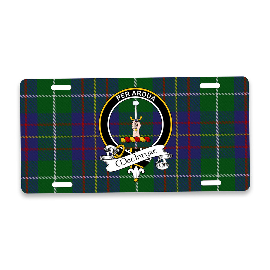 MacIntyre Scottish Clan Crest Auto License Plate – Black Crest Design