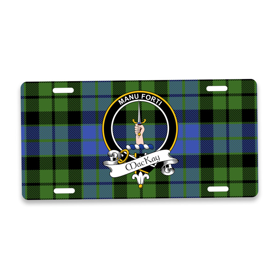MacKay Scottish Clan Crest Auto License Plate – Black Crest Design