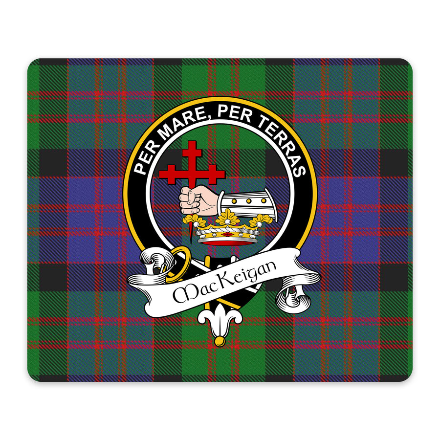 MacKeigan Scottish Clan Crest Mouse Pad – Black Crest Design