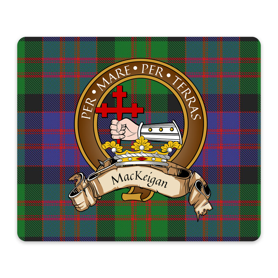 MacKeigan Scottish Clan Crest Mouse Pad – Brown Crest Design