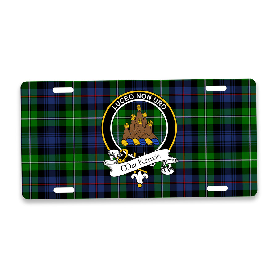 MacKenzie Scottish Clan Crest Auto License Plate – Black Crest Design