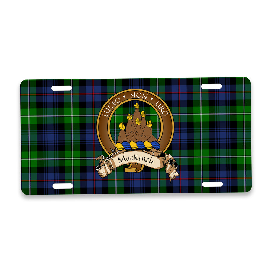 MacKenzie Scottish Clan Crest Auto License Plate – Brown Crest Design