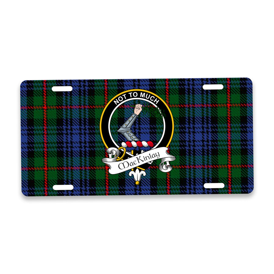 MacKinlay Scottish Clan Crest Auto License Plate – Black Crest Design