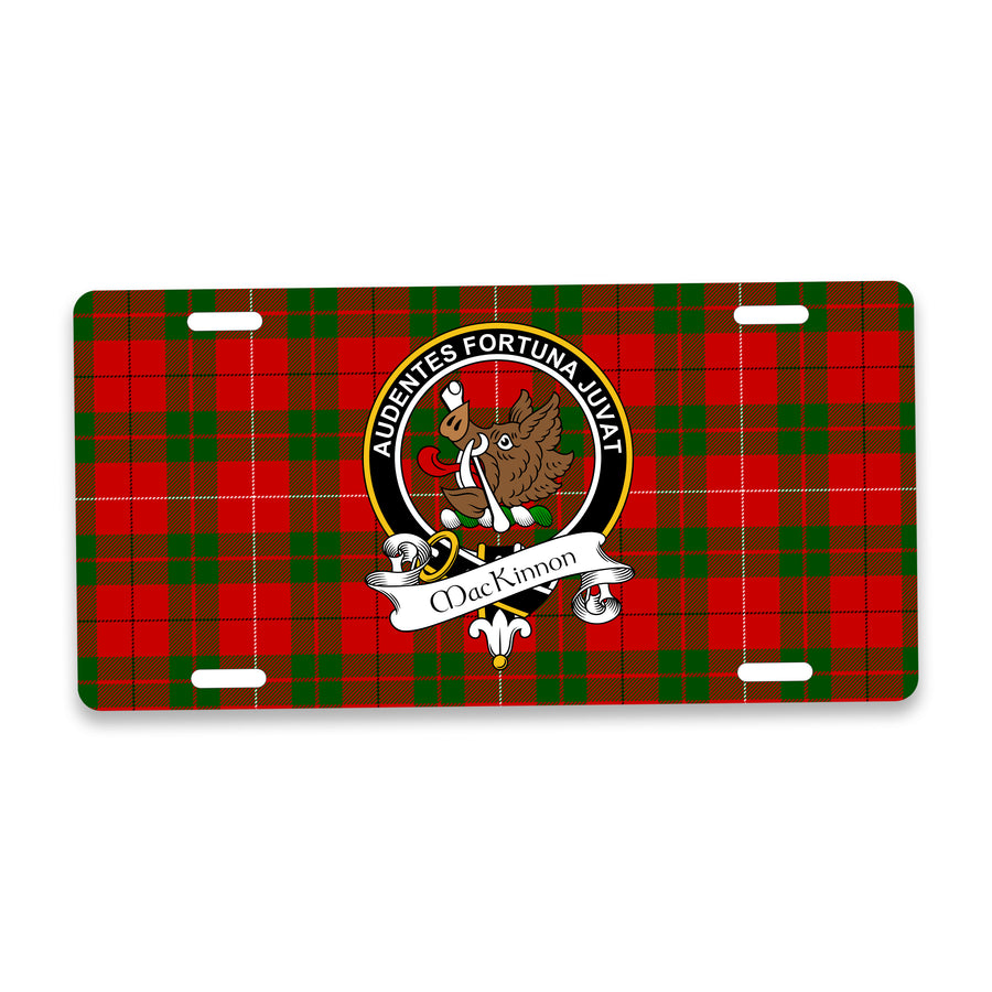 MacKinnon Scottish Clan Crest Auto License Plate – Black Crest Design