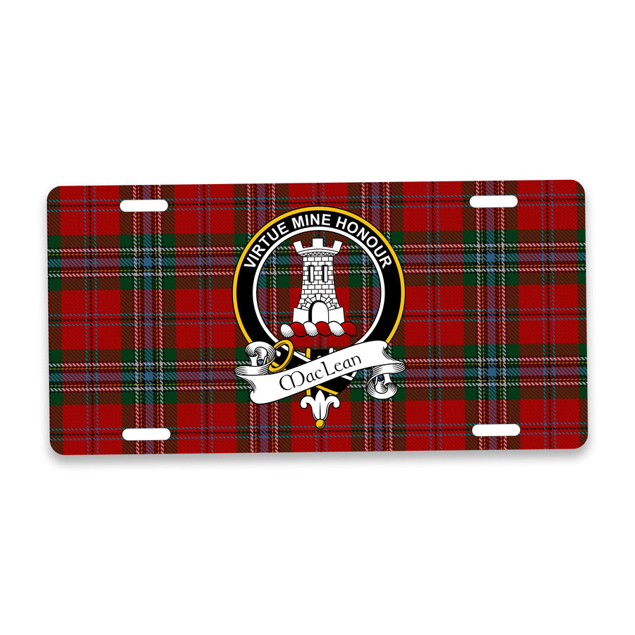 MacLean Scottish Clan Crest Auto License Plate – Black Crest Design