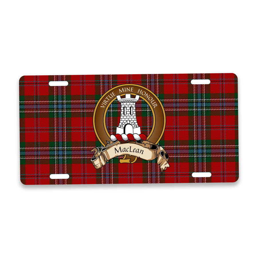 MacLean Scottish Clan Crest Auto License Plate – Brown Crest Design