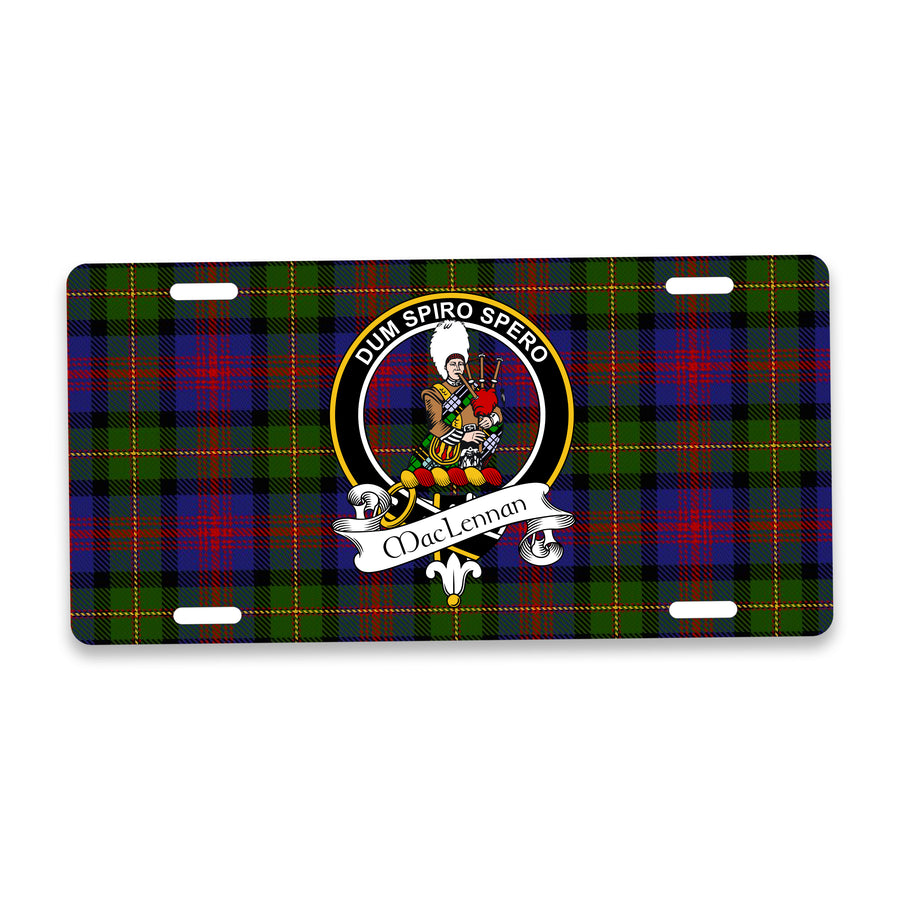 MacLennan Scottish Clan Crest Auto License Plate – Black Crest Design