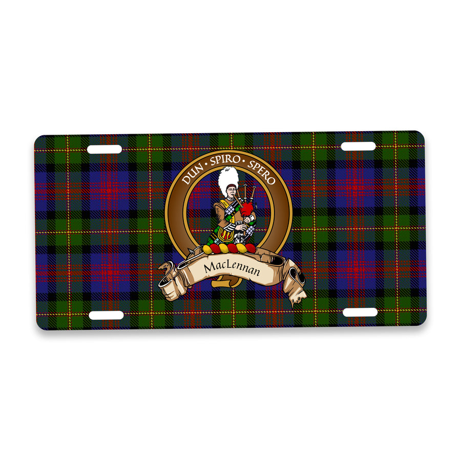 MacLennan Scottish Clan Crest Auto License Plate – Brown Crest Design