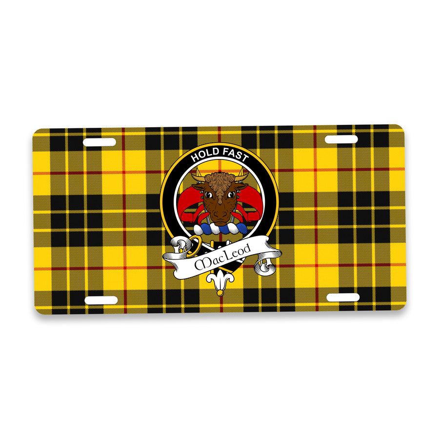 MacLeod Scottish Clan Crest Auto License Plate – Black Crest Design