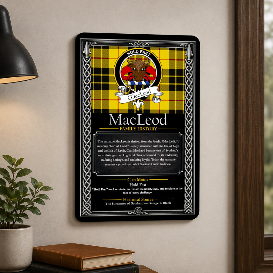 MacLeod Scottish Family History Metal Sign
