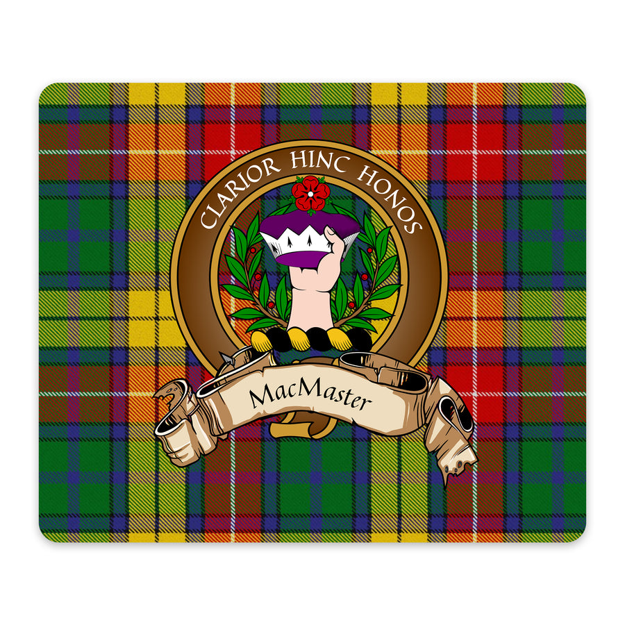 MacMaster Scottish Clan Crest Mouse Pad – Brown Crest Design