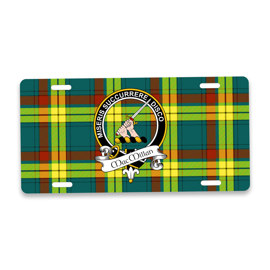 MacMillan Scottish Clan Crest Auto License Plate – Black Crest Design