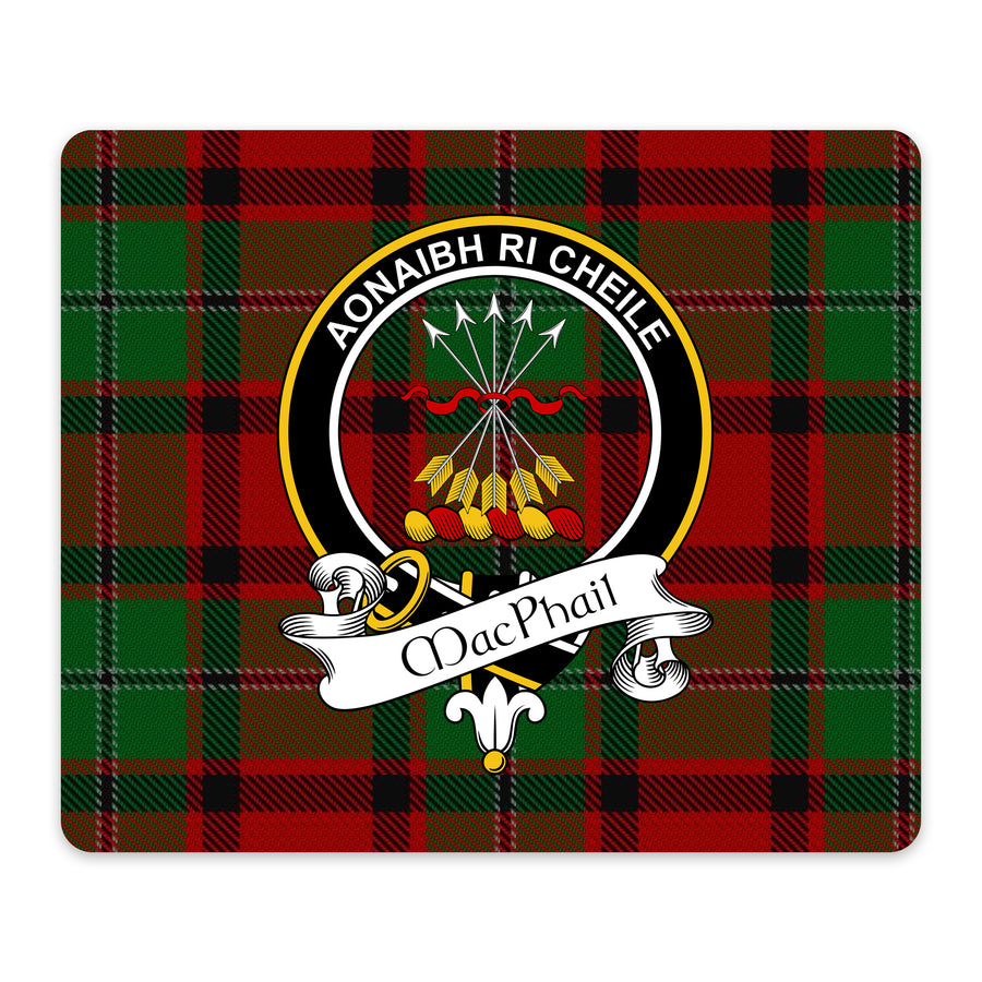 MacPhail Scottish Clan Crest Mouse Pad – Black Crest Design