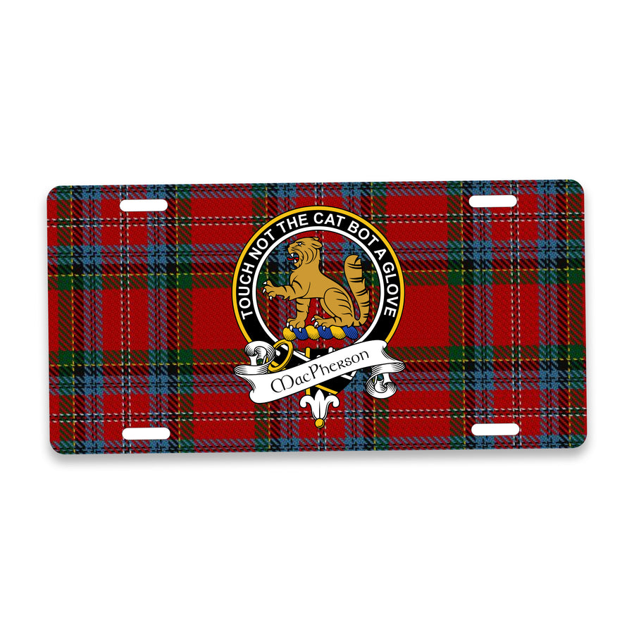 MacPherson Scottish Clan Crest Auto License Plate – Black Crest Design