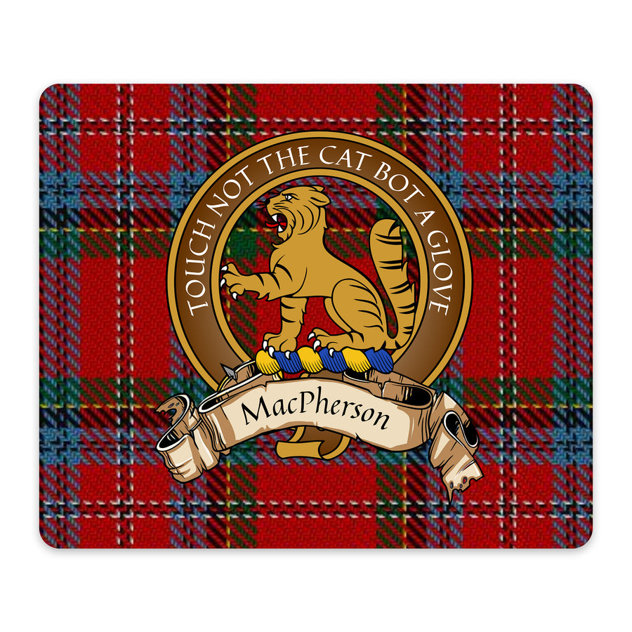 MacPherson Scottish Clan Crest Mouse Pad – Brown Crest Design