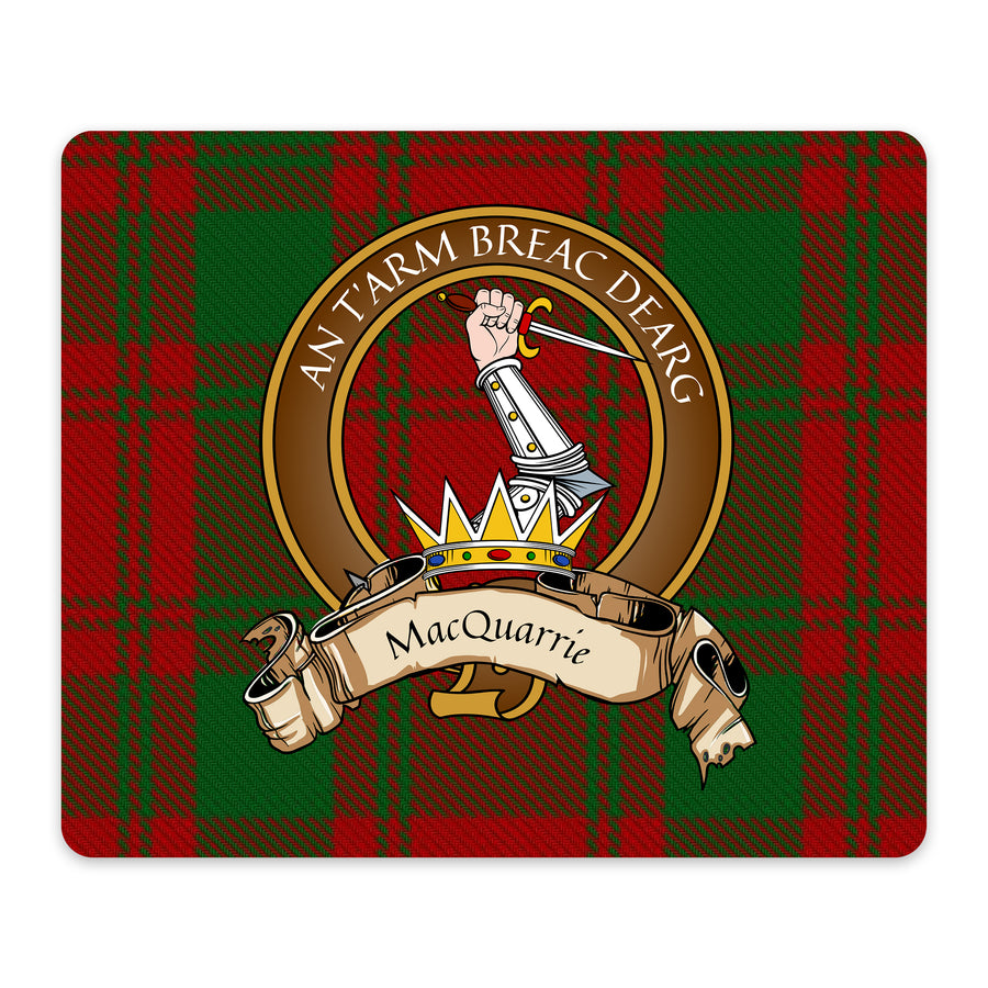 MacQuarrie Scottish Clan Crest Mouse Pad – Brown Crest Design
