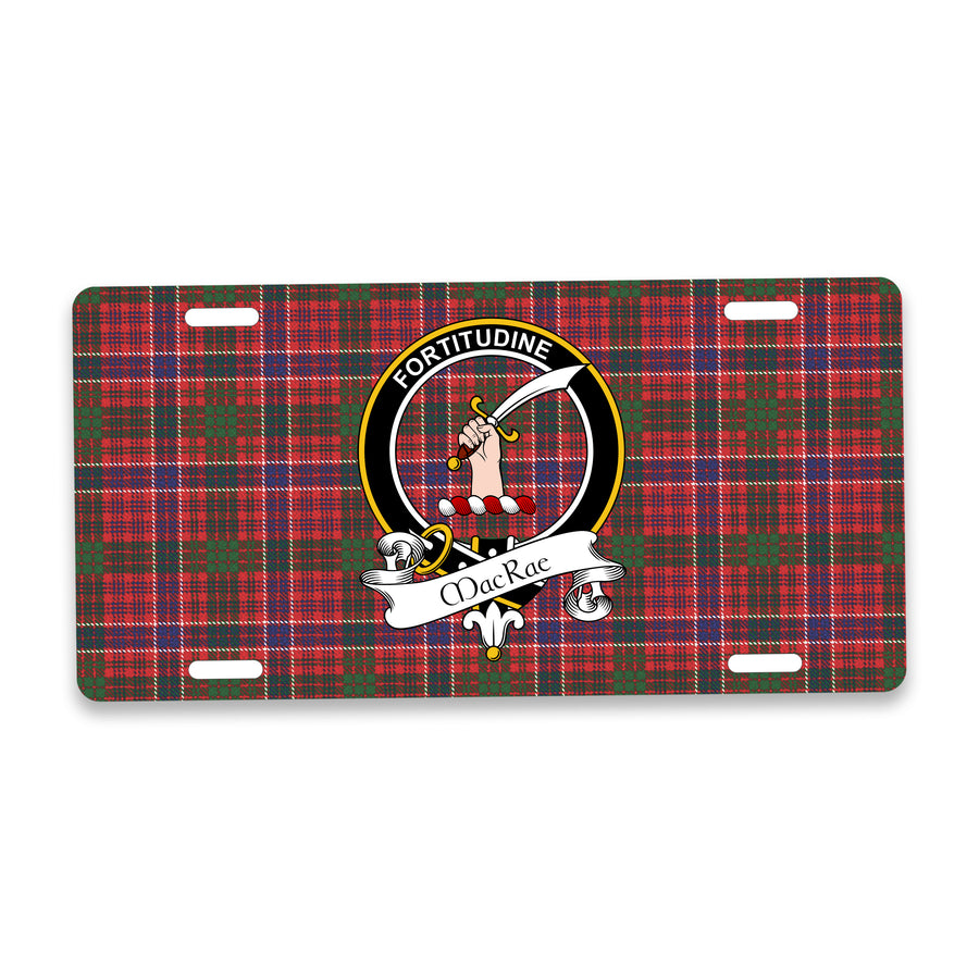 MacRae Scottish Clan Crest Auto License Plate – Black Crest Design